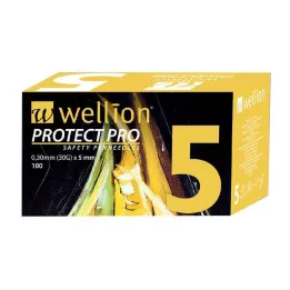 WELLION PROTECT PRO Agujas de seguridad para bolígrafo 30 G 5 mm, 100 uds
