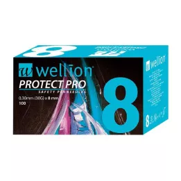 WELLION PROTECT PRO Agujas de seguridad para bolígrafo 30 G 8 mm, 100 uds