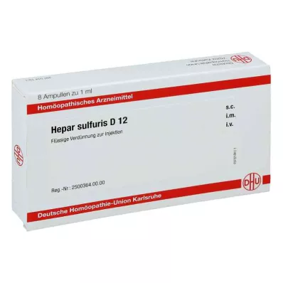 HEPAR SULFURIS D 12 Ampollas, 8X1 ml