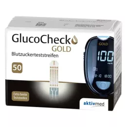 GLUCOCHECK GOLD Tiras reactivas de glucosa en sangre, 50 unidades