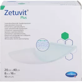 ZETUVIT Compresa absorbente Plus extra fuerte, estéril 20x40 cm, 10 uds