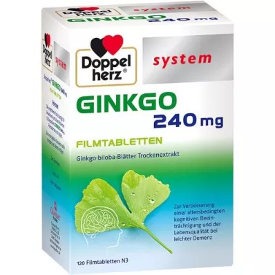 DOPPELHERZ Ginkgo 240 mg sistema comprimidos recubiertos con película, 120 uds