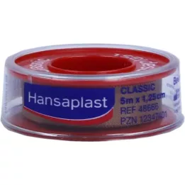 HANSAPLAST Yeso de fijación Classic 1,25 cm x 5 m empuje, 1 ud