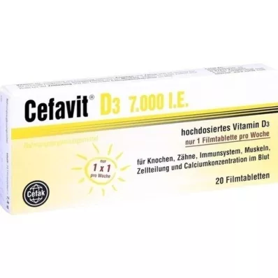 CEFAVIT D3 7.000 U.I. comprimidos recubiertos con película, 20 uds