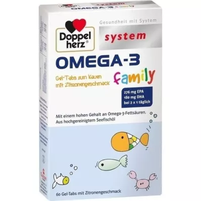 DOPPELHERZ Omega-3 gel tabs family system, 60 uds
