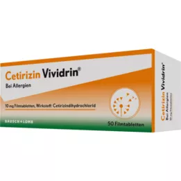 CETIRIZIN Vividrin 10 mg comprimidos recubiertos con película, 50 uds