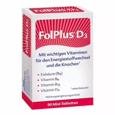 Tabletas FOLPLUS + D3, 90 PCS