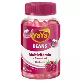 YAYA BEANS Comprimidos masticables recubiertos de Zinc y Yodo Frambuesa, 90 uds