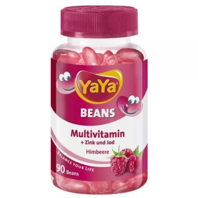 Yaya Beans Masticables de frambuesa, zinc y yodo, 90 piezas