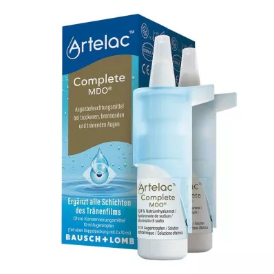 Artelac Complete MDO gotas para los ojos para ojos secos / llorosos, 2X10 ml