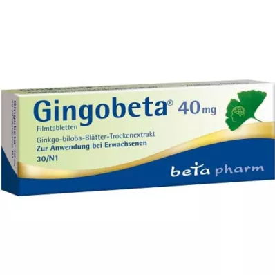 Gingobeta 40 mg comprimidos recubiertos con película, 30 piezas