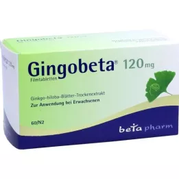 GINGOBETA 120 mg comprimidos recubiertos con película, 60 uds