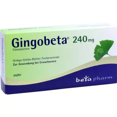 GINGOBETA 240 mg comprimidos recubiertos con película, 30 unidades