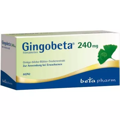 Gingobeta 240 mg comprimidos recubiertos con película, 60 piezas