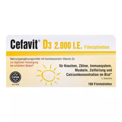 Cefavit D3 2.000 UI comprimidos recubiertos con película, 100 st