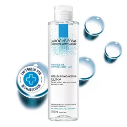 La Roche-Posay Fluido Limpiador Micelar Ultra para pieles sensibles, 200 ml