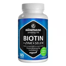 BIOTIN 10 mg comprimidos alta dosis+zinc+selenio, 365 uds