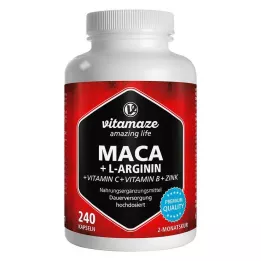 MACA 4:1 cápsulas de alta dosis+L-arginina, 240 uds