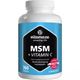 MSM HOCHDOSIERT+Cápsulas de vitamina C, 360 uds