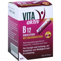 VITA AKTIV B12 sticks directos con bloques de construcción de proteínas, 20 uds