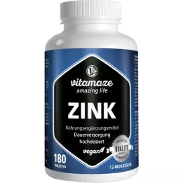 ZINK 25 mg comprimidos veganos de alta dosis, 180 uds