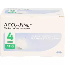 ACCU FINE agujas estériles para plumas de insulina 4 mm 32 G, 100 uds