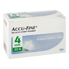 ACCU FINE agujas estériles para plumas de insulina 4 mm 32 G, 100 uds
