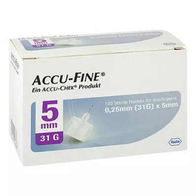 Agujas estériles Accu Fine para plumas de insulina 5 mm 31 G, 100 piezas