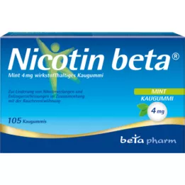NICOTIN chicle beta menta 4 mg principio activo, 105 uds