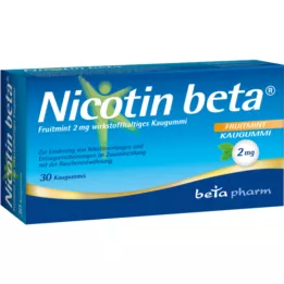 NICOTIN chicle beta Fruitmint 2 mg principio activo, 30 uds