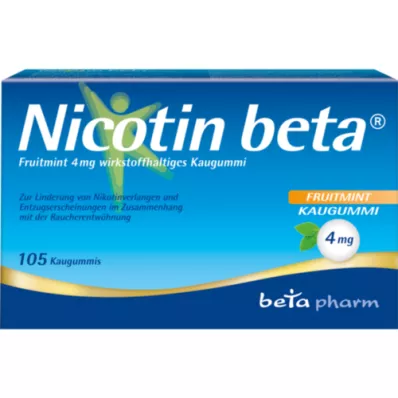 NICOTIN chicle beta Fruitmint 4 mg principio activo, 105 unidades