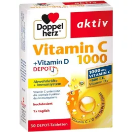 DOPPELHERZ Vitamina C 1000+Vitamina D Depot activa, 30 uds