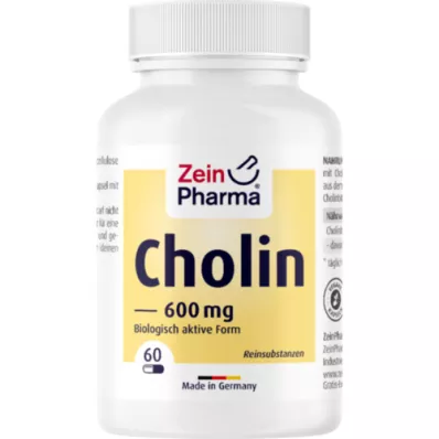 CHOLIN 600 mg puro de bitartrato veg.capsules, 60 uds