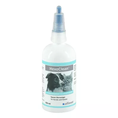HEXOCLEAN limpiador auricular ácido para perros y gatos, 150 ml