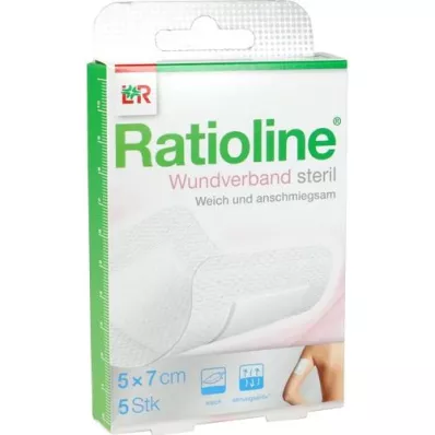 RATIOLINE Apósito 7x5 cm estéril, 5 uds