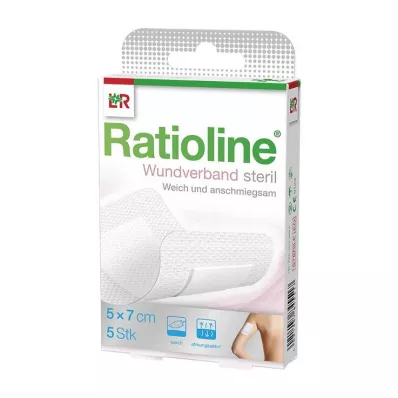 Apósito para heridas Ratioline 7x5 cm estéril, 5 unidades