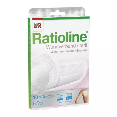 Apósito para heridas Ratioline 15x10 cm estéril, 5 piezas Apósito para heridas Ratioline 15x10 cm estéril, 5 piezas