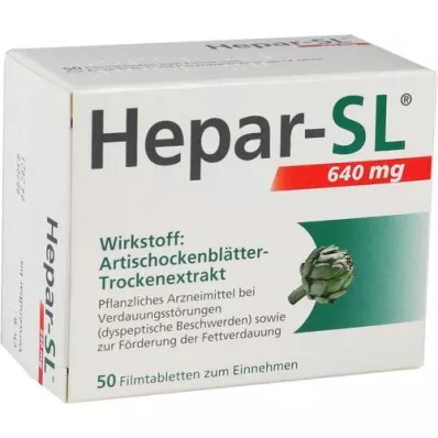 HEPAR-SL 640 mg comprimidos recubiertos con película, 50 uds