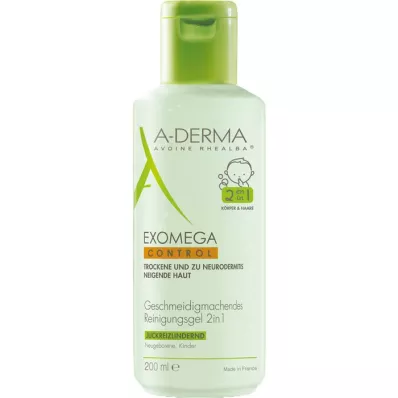 A-DERMA EXOMEGA CONTROL Gel Limpiador 2en1, 200 ml