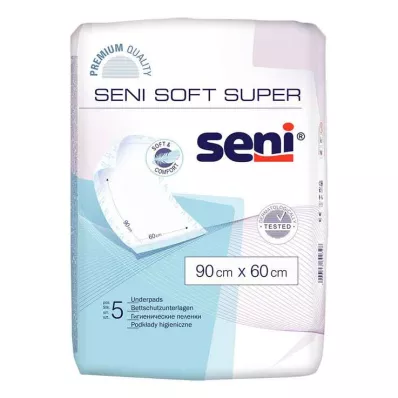 Bases de protección de cama Seni Soft Super 90x60 cm, 5 piezas