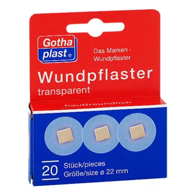 Gothaplast apósito para heridas diámetro 2,2 cm transparente, 20 piezas
