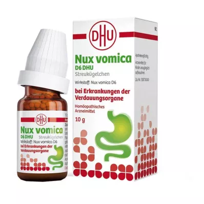 Glóbulos Nux vomica D6 DHU para enfermedades de los órganos digestivos, 10 g