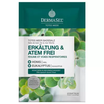 Dermasel Sal de Baño del Mar Muerto Fría &amp; Sin Aliento, 80 g