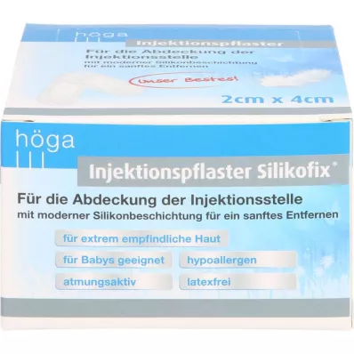 INJEKTIONSPFLASTER Silikofix 2x4 cm Höga, 100 unidades