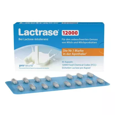 Lactasa 12.000 FCC cápsulas, 45 piezas