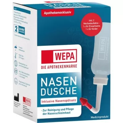 WEPA Ducha nasal con 10x2,95 g de sal de enjuague nasal, 1 p