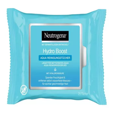 NEUTROGENA Toallitas limpiadoras Hydro Boost Aqua, 25 uds