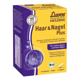 LUVOS Organic Hair Healing Earth &amp; Cápsulas Nail Plus, 60 uds