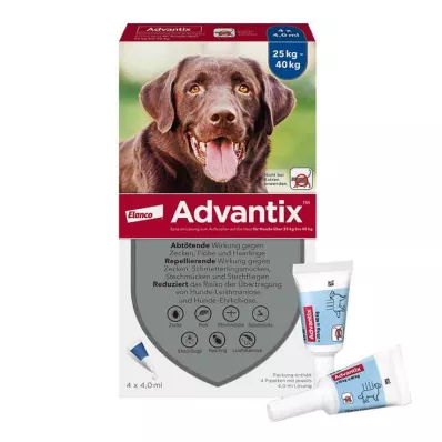 Solución tópica Advantix para perros de 25 a 40 kg, 4 x 4,0 ml
