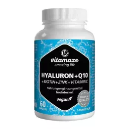 HYALURONSÄURE 200 mg dosis alta + coenzima Q10 vegana, 60 uds